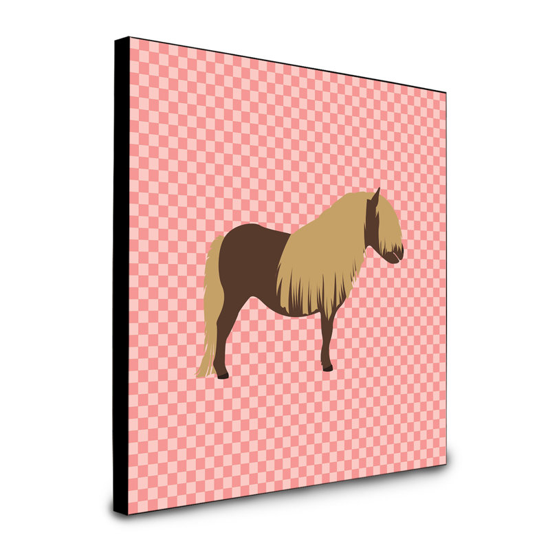 Panneau mural d’art cheval shetland pony Chivan, Rose