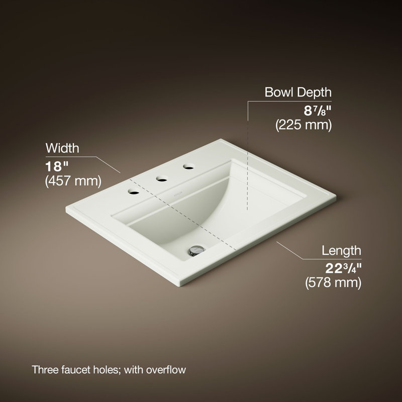 Memoirs® Stately Drop-in Bathroom Sink, Dune, 8" Centers