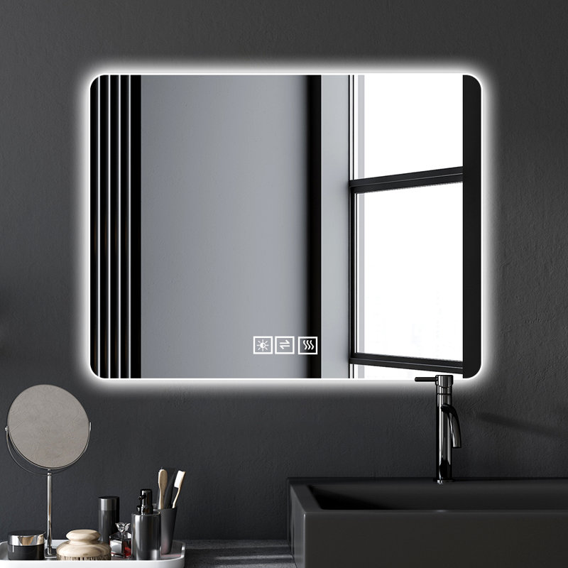 Bathroom Mirror With Led Lights Front And Backlit,  Anti-Fog Lighted Vanity Mirrors For Wall Mounted, 3 Colours And 5 Level Dimmable, Horizontal/Vertical