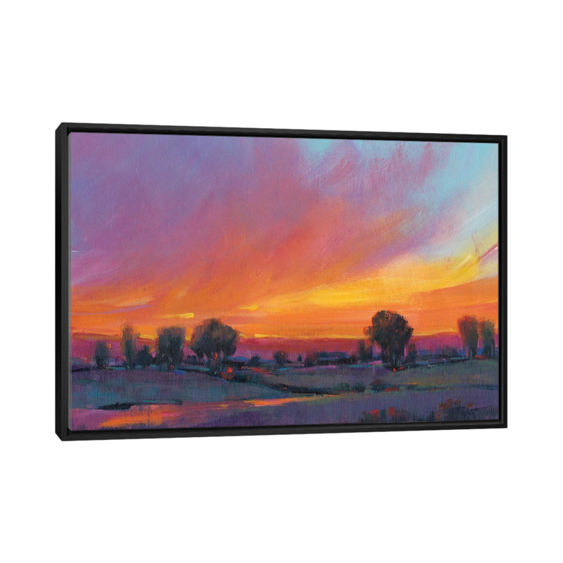 « flamboyante coucher de soleil ii », reproduction de photo sur toile, H 18 po x l 26 po x P 1,5 po, Toile encadrée noire