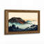 Art mural rétro sur toile volcanique avec coulée de lave orange-133550264