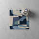 Gaye Handmade Wool Teal/Navy/Beige Rug