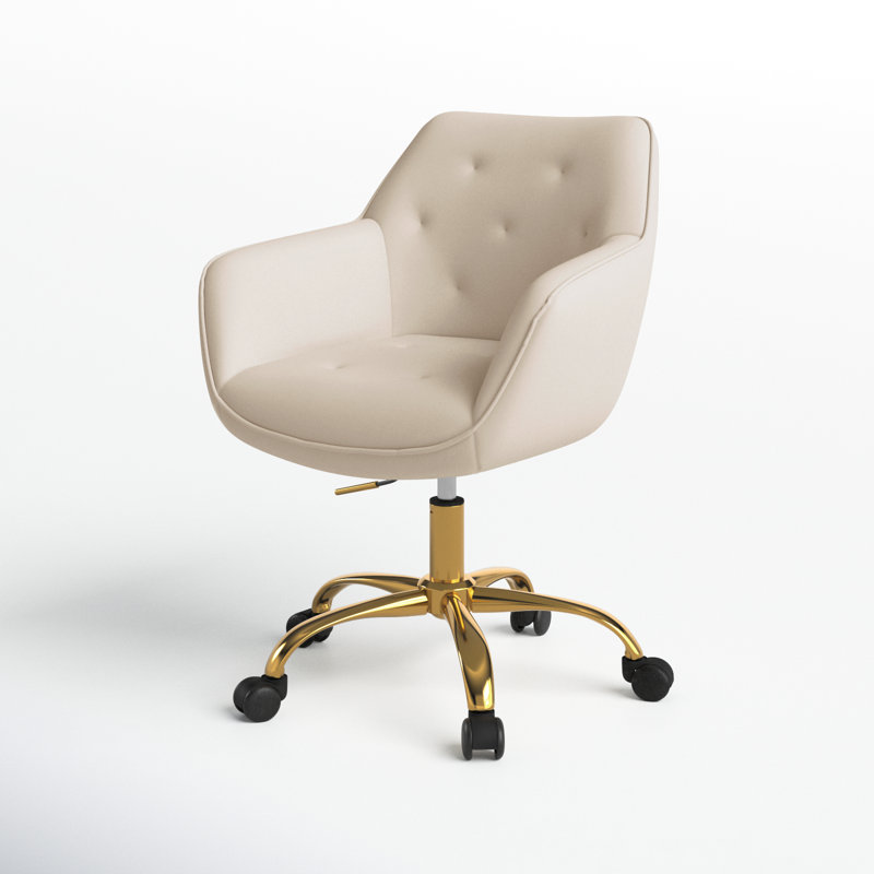 Chaise de travail Clio à hauteur réglable, Velours havane