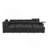 Black Fabric Sectional Sofa with Storage Ottoman