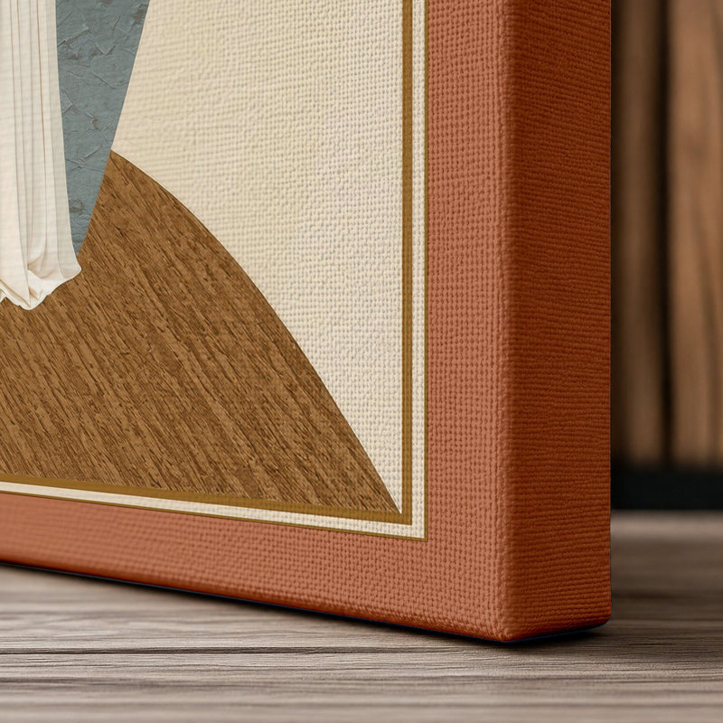 Winged Guardian Art Deco - Wrapped Canvas, 36x24 - 91.4 x 61.0 cm, Terracotta Border