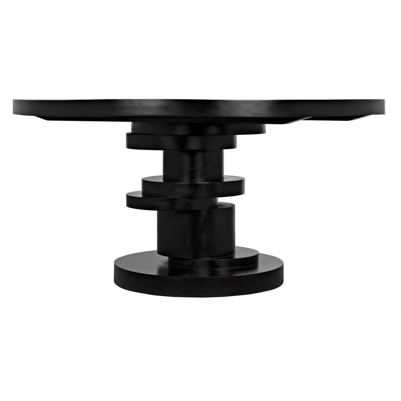Hugo Round Dining Table, Black, 30" H x 60" L x 60" W
