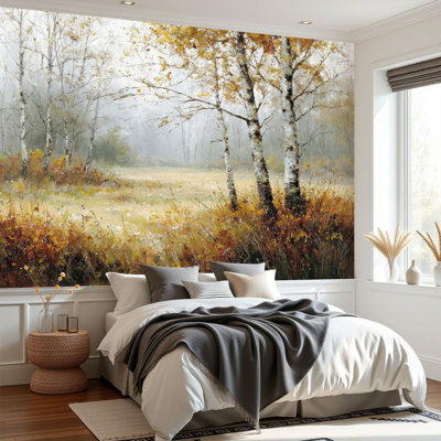 Papier peint adhésif mural forêt auto-adhésif 69 po x 69 po H 69 po x l 96 po Forest Wall Dewy