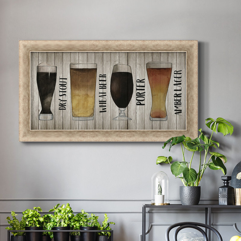 Tableau encadré de qualité supérieure Beer Beer II - prêt à être accroché, H 21 po x l 37 po x P 1,25 po