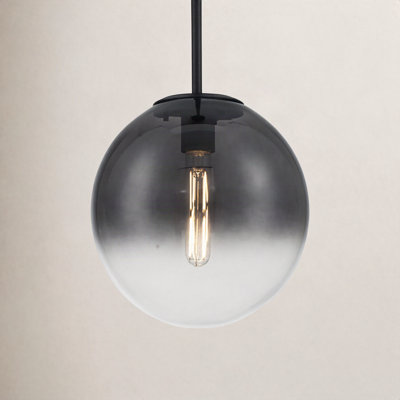 Michaela 10" W Dimmable Steel and Glass Globe Pendant Light