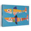 Impression d'art mural coloré coloré, joyeux requins, océan-946191735