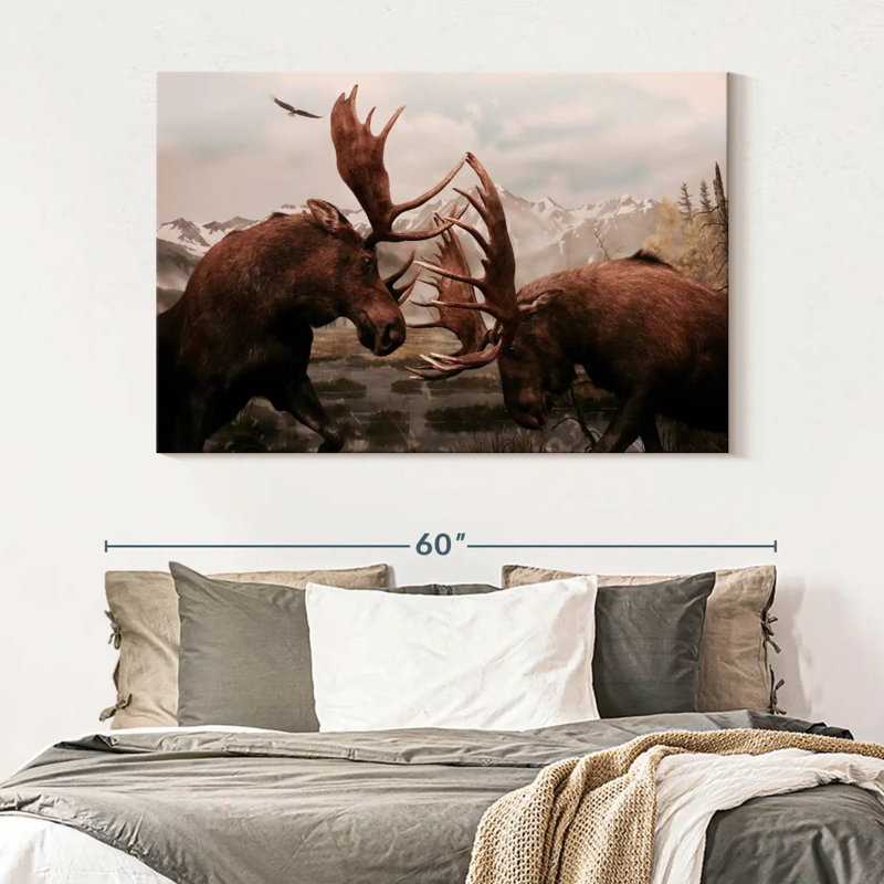 Brampt Moose Battle, 34" H x 51" W