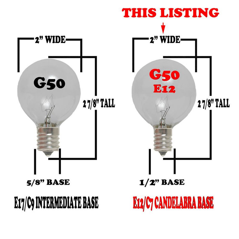 Éclairage pour g50 7 watts, ampoule, e12/candélabre