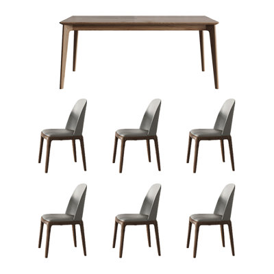 Ensemble de table et chaises de salle à manger moderne en bois massif