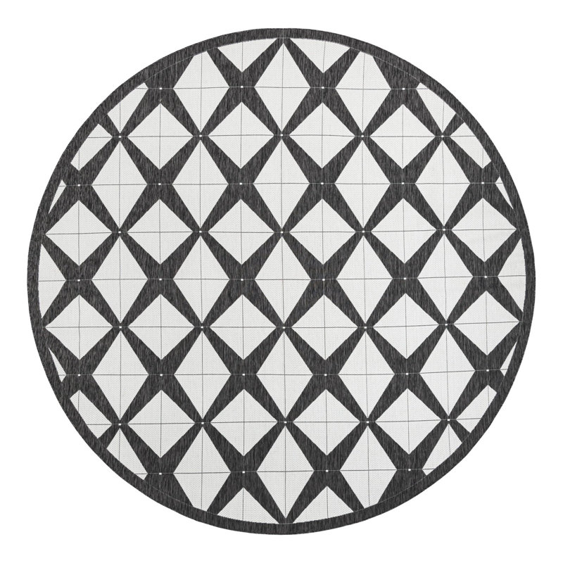 Geometric Indoor / Outdoor Rug, Round 12'