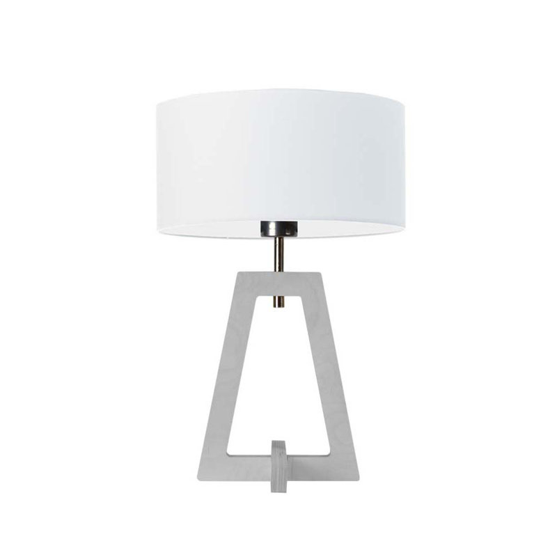 Addilyne Solid Wood Table Lamp, White, White