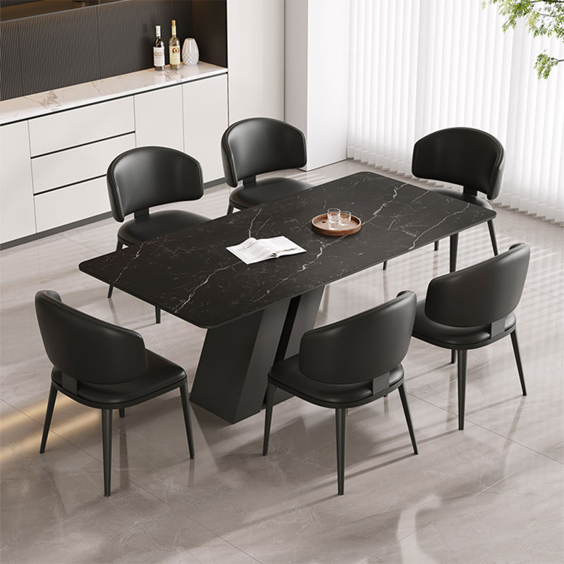 Ensemble de table rectangulaire luxueux de style italien, H 29,5 po x L 78,7 po x l 31,5 po