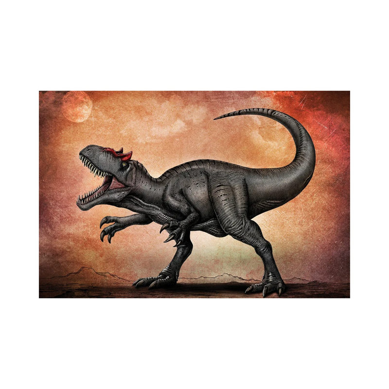 Allosaurus Dinosaur by Aram Papazyan - Wrapped Canvas Painting, 66.04 cm H x 45.72 cm W x 1.91 cm D