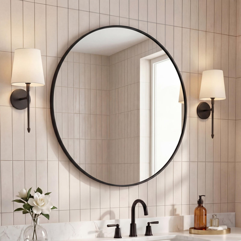 Miroir mural Eclipse 28 po., 28'' x 28", Black