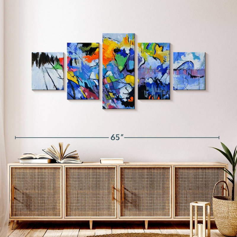 Wallie Blue Feast, 24" H x 55" W