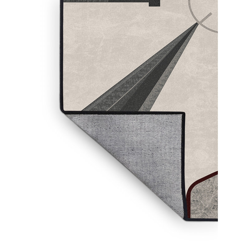 Tapis géométrique moderne et contemporain lavable à la machine Cain, 4 x 6