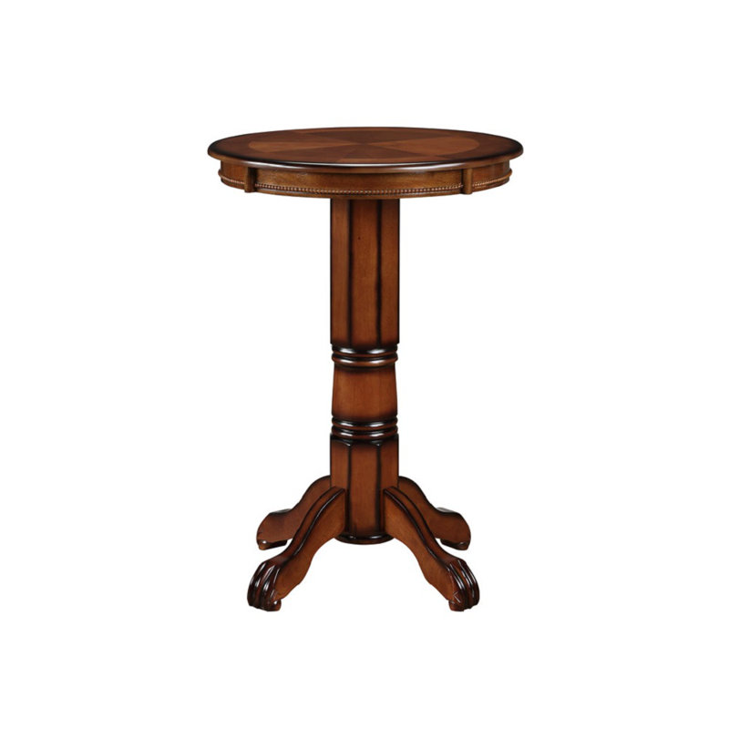 Adelaida 30.25" L Round Solid Wood Table, Brandy