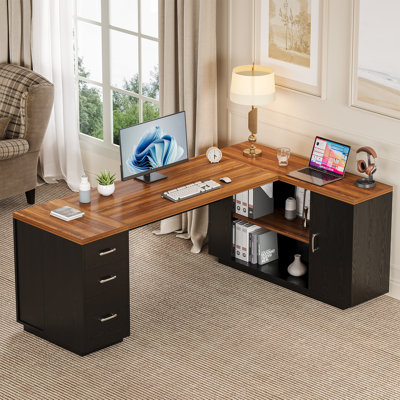 Bureau de direction 87 po avec classeur