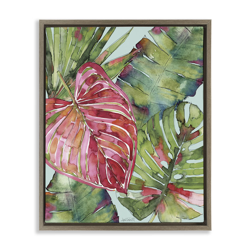 Cadre flottant vert Palm Springs, design par Anne Tavoletti, H 21 po x l 17 po, Cadre flottant orme Montalcino