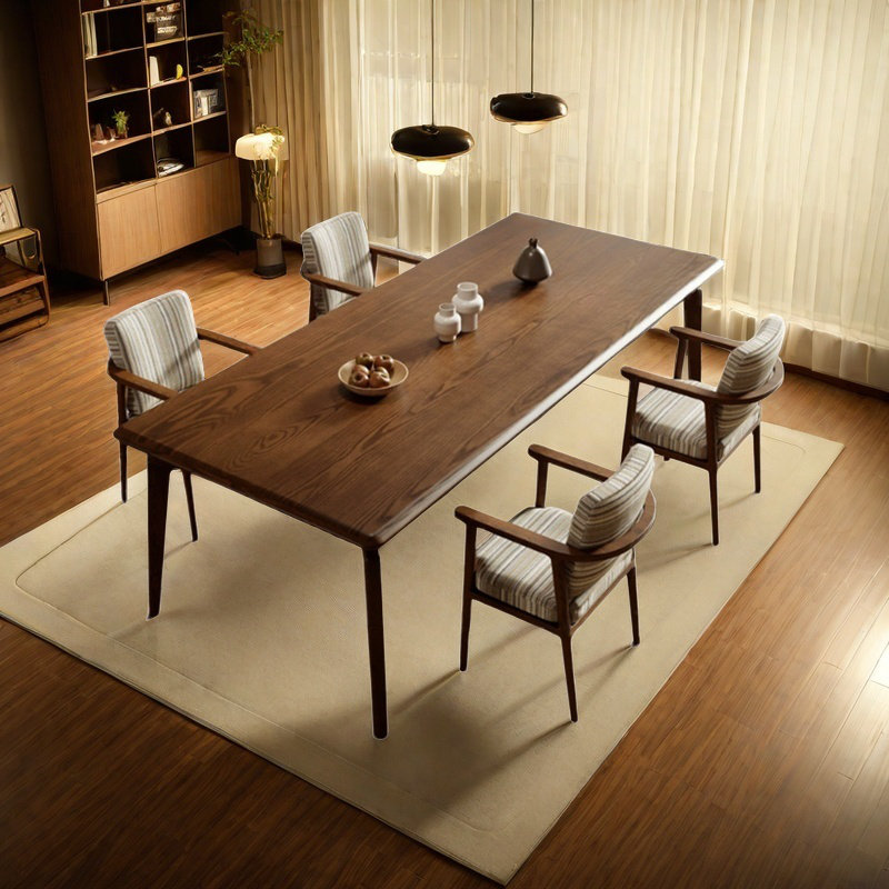 Classic Vintage Solid Wood Dining Table and Chair, 5, 29.5"H x 55.1"L x 27.5"W