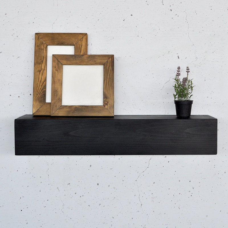 Tablette murale décorative en bois, Noir