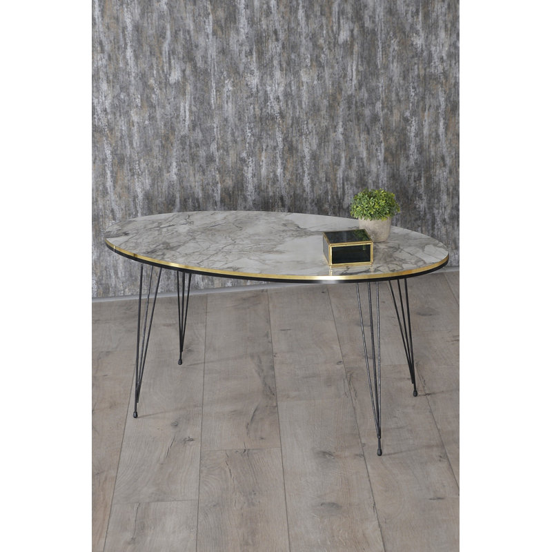 Tana Living Room Table Set, White Marble