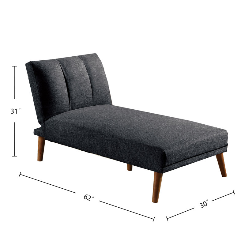 Chaise longue rembourrée Genoveffa, Mélange de polyester noir