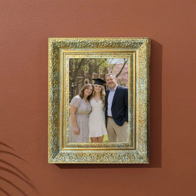 Antique Gold 3 PCS Elegant Picture Frame for 5" x 7" Photos and Travel Memory Display