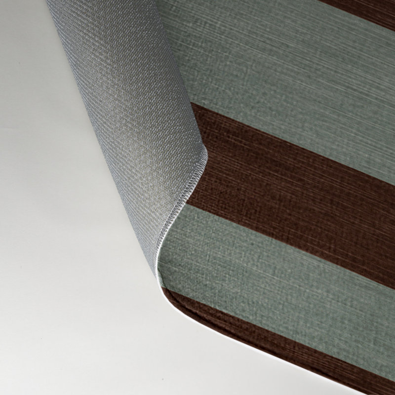 Tapis intérieur / extérieur brun HorizontalStripes, Rectangle 9 pi x 12 pi