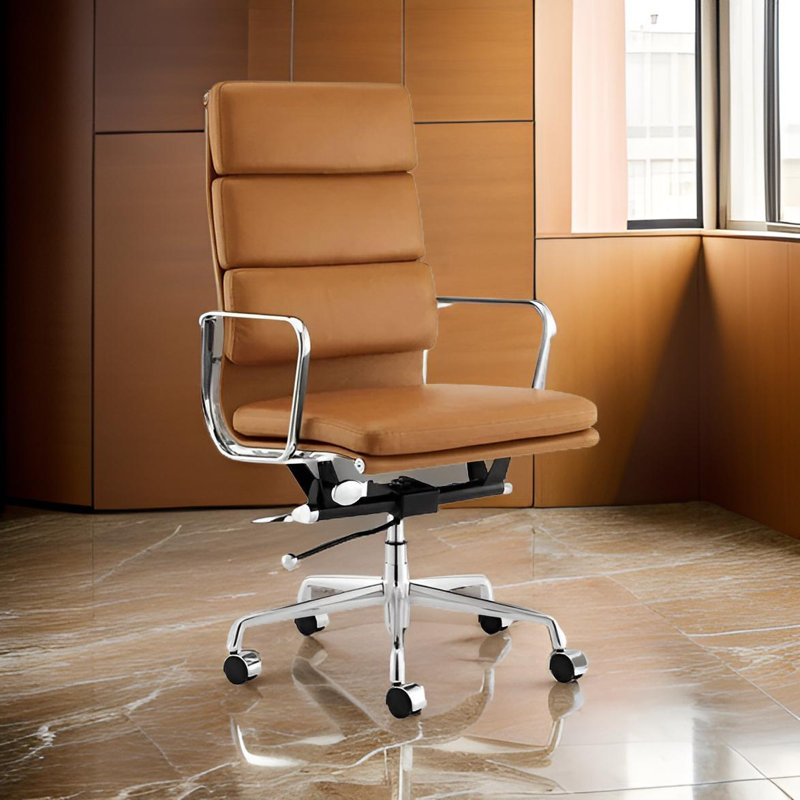 Chaise de bureau Paco à haut dossier, Tanné