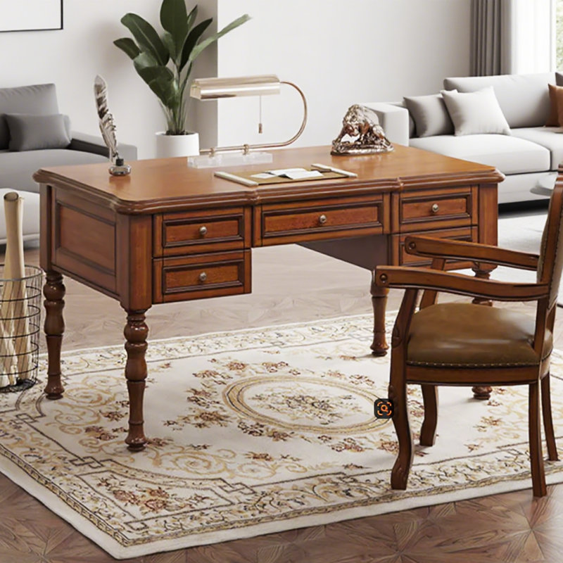  Bureau en bois massif American Retro