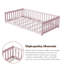 Lit simple en bois avec garde-corps-22686621