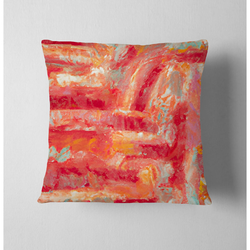 Throw Pillow Cover Only, H 20 po x l 20 po, Rouge abstrait 9