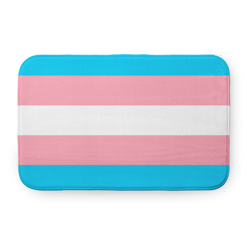 Tapis pour salle de bain Shelbey, Bleu / rose
