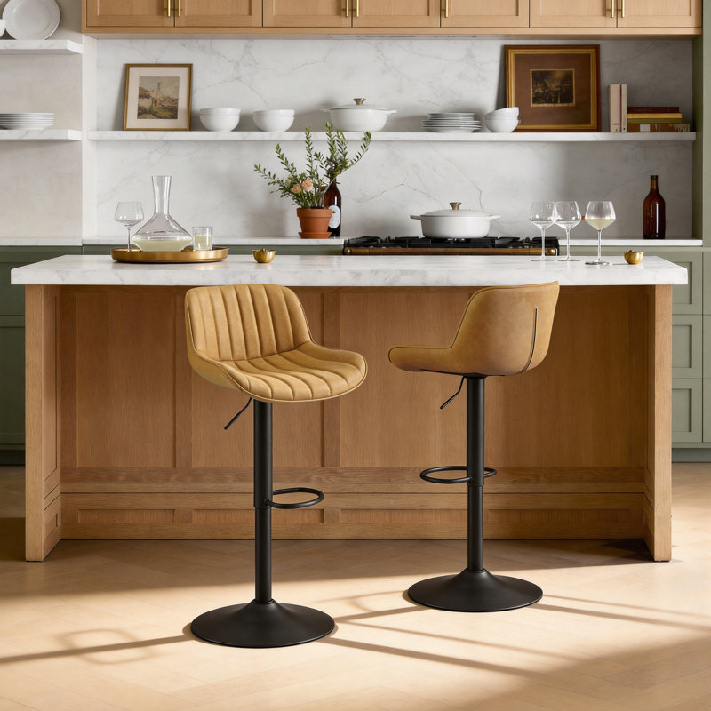 Tabouret de bar et de comptoir Almeida, Brun clair