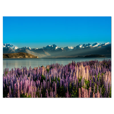 « incroyables », reproduction de photo sur toile tendue, "montagnes et fleurs"