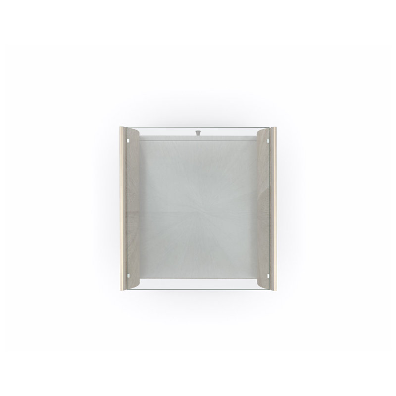 Glass Top End Table with Storage