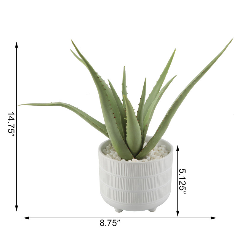 Feuillage artificiel en pot, H 14,75 po x l 8,75 po x P 8,75 po