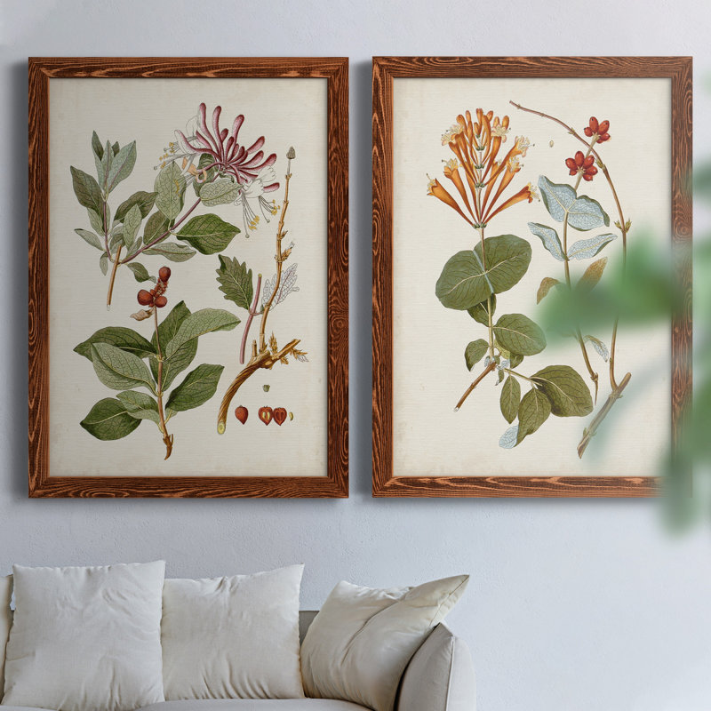 Arbres en fleurs rétro II - Toile encadrée de qualité supérieure - prête à être accrochée, H 37,5 po x l 55 po, Érable