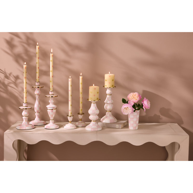 Rosy Check Large Pillar Candlestick