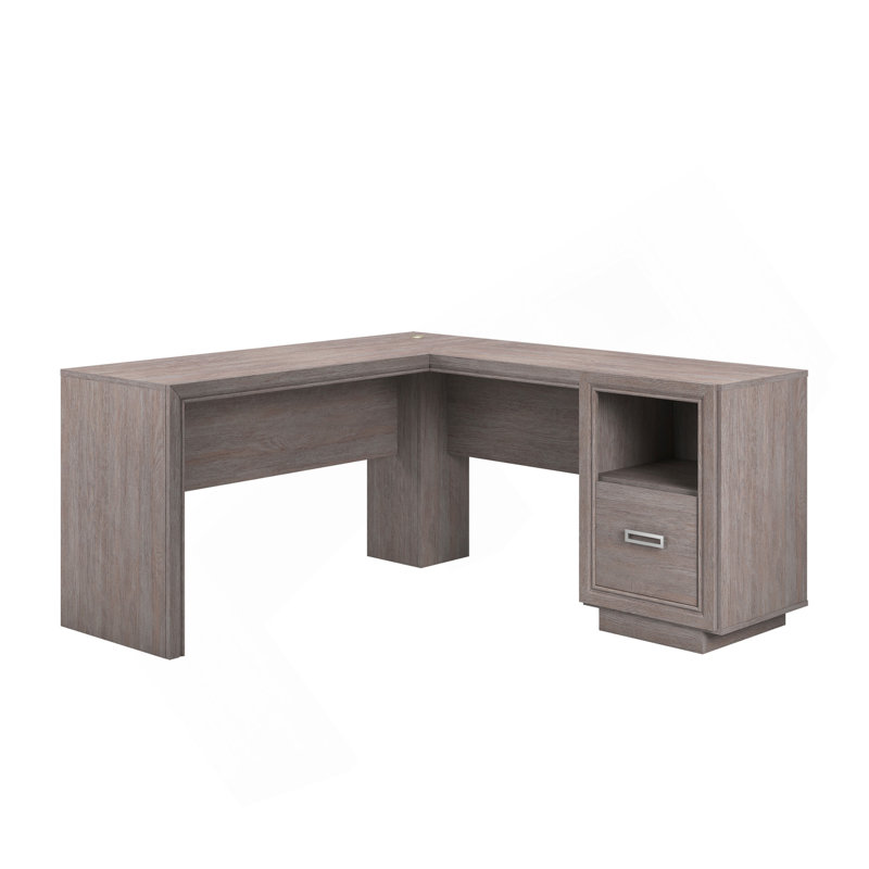 Bureau en L, finition brune