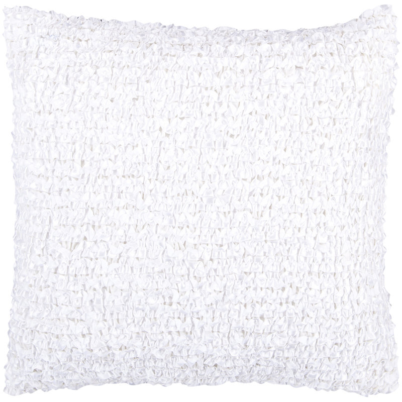 Ruffled Silk Pillow Cover, 18" x 18"