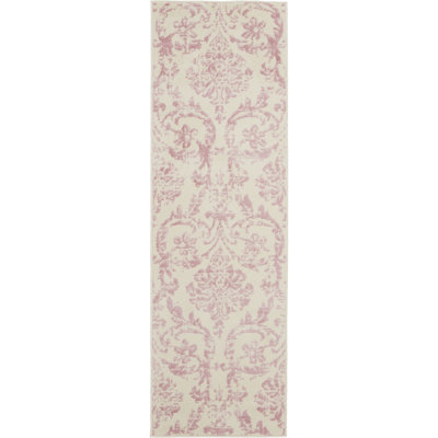 Tapis à motif abstrait ivoire / rose Yurig