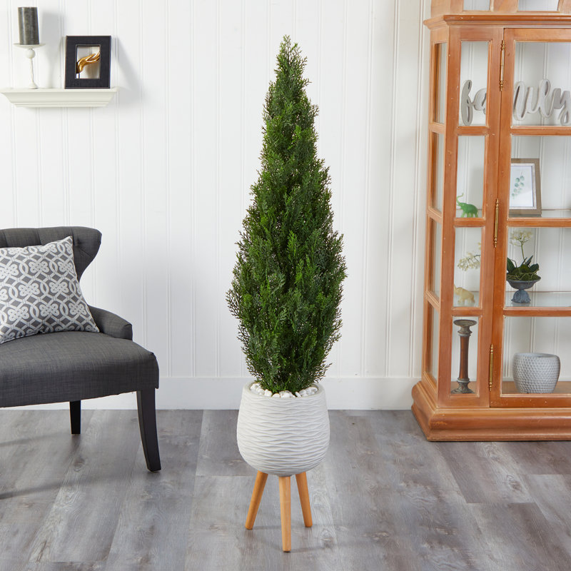 60'' Faux Cedar Tree in Clay Planter