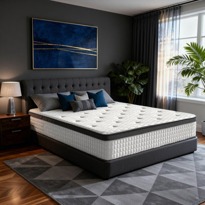 Matelas hybride de 12 pouces avec mousse à mémoire de forme gélifiée pour soulager la pression du sommeil et soulager les maux de dos