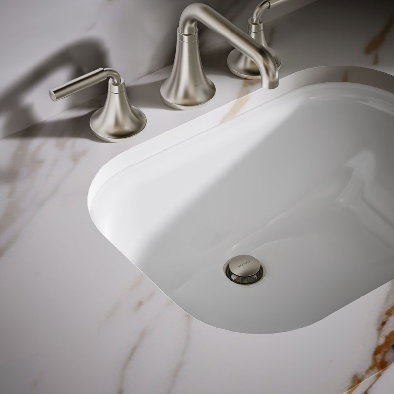 Lavabo de salle de bain rectangulaire encastré en métal avec trop-plein Tahoe, Blanc